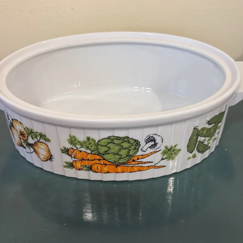 Vintage Styson Japan Lidded Vegetable Print Oven to Table Casserole Dish